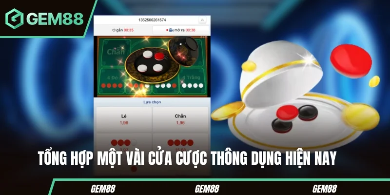 Các cửa cược thường gặp trong xóc đĩa online
